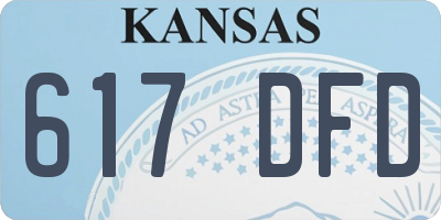 KS license plate 617DFD