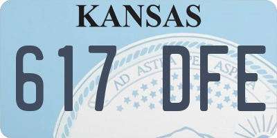 KS license plate 617DFE