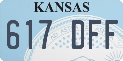 KS license plate 617DFF
