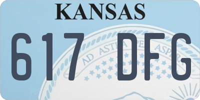 KS license plate 617DFG