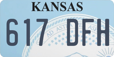 KS license plate 617DFH