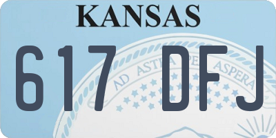 KS license plate 617DFJ