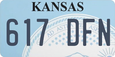 KS license plate 617DFN