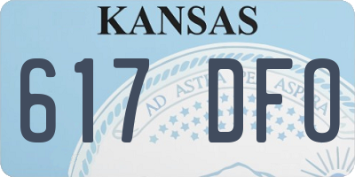 KS license plate 617DFO