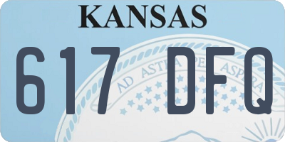 KS license plate 617DFQ
