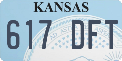 KS license plate 617DFT