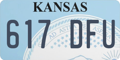KS license plate 617DFU