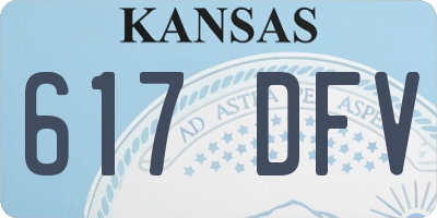 KS license plate 617DFV