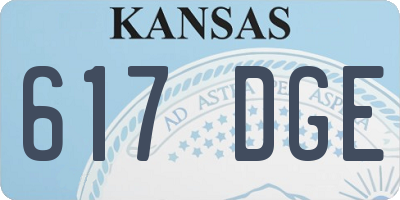 KS license plate 617DGE