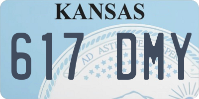 KS license plate 617DMY
