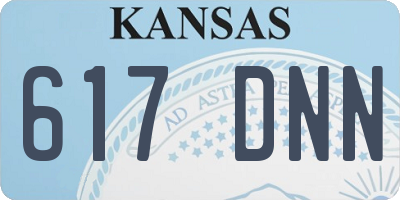 KS license plate 617DNN