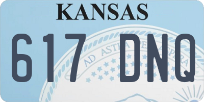 KS license plate 617DNQ