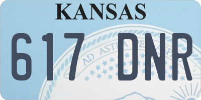 KS license plate 617DNR
