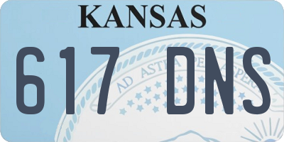 KS license plate 617DNS