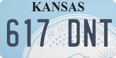 KS license plate 617DNT