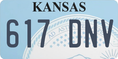 KS license plate 617DNV