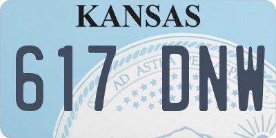 KS license plate 617DNW