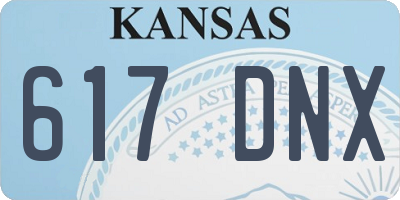 KS license plate 617DNX