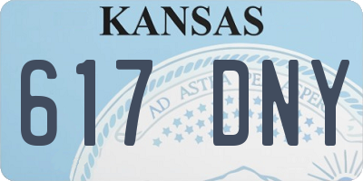 KS license plate 617DNY