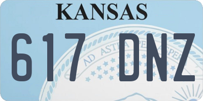 KS license plate 617DNZ