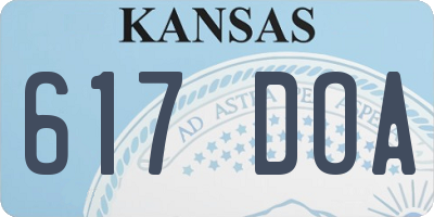 KS license plate 617DOA