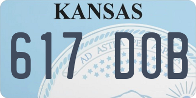 KS license plate 617DOB