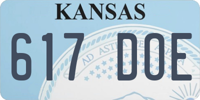 KS license plate 617DOE