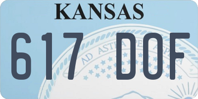 KS license plate 617DOF