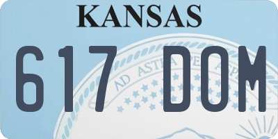 KS license plate 617DOM