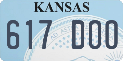 KS license plate 617DOO