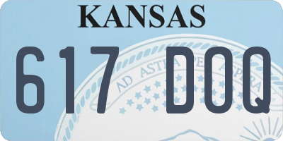 KS license plate 617DOQ