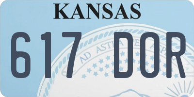 KS license plate 617DOR