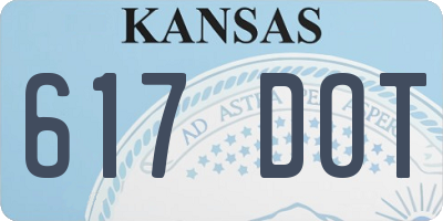 KS license plate 617DOT