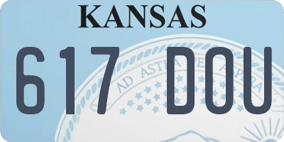 KS license plate 617DOU