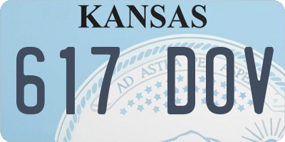 KS license plate 617DOV