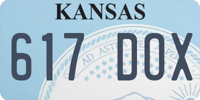 KS license plate 617DOX