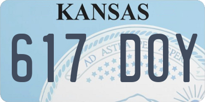 KS license plate 617DOY
