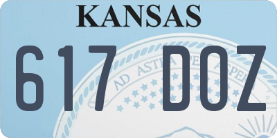 KS license plate 617DOZ