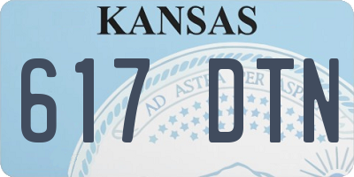 KS license plate 617DTN