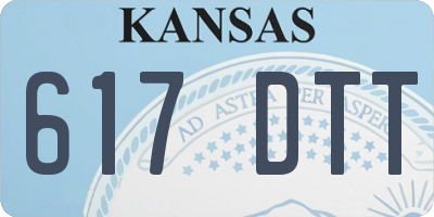 KS license plate 617DTT