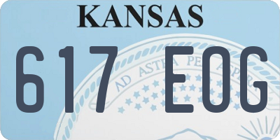 KS license plate 617EOG