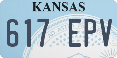 KS license plate 617EPV