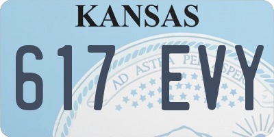 KS license plate 617EVY