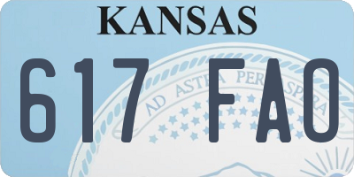 KS license plate 617FAO