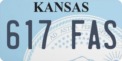 KS license plate 617FAS