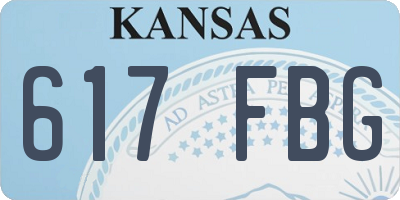 KS license plate 617FBG