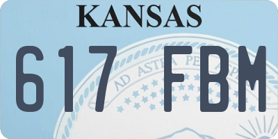 KS license plate 617FBM
