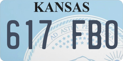 KS license plate 617FBO
