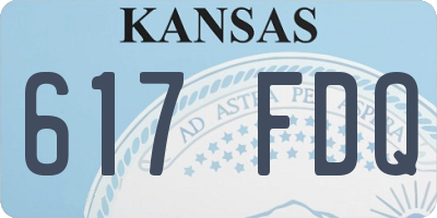 KS license plate 617FDQ