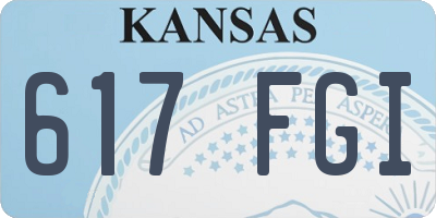 KS license plate 617FGI